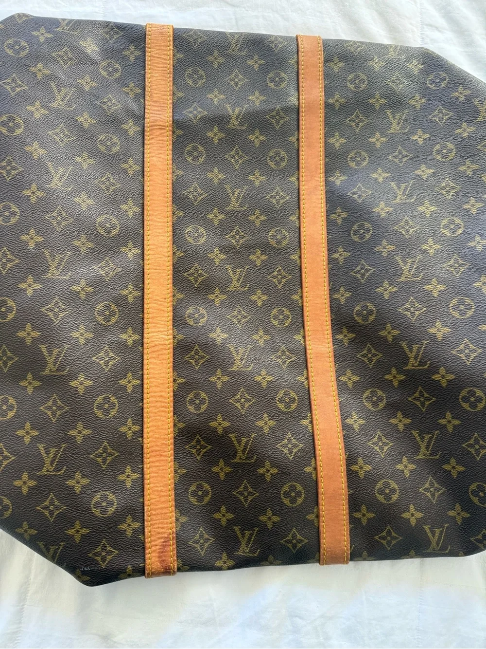 Louis Vuitton Monogram Canvas Duffel with Tan Leather Trim